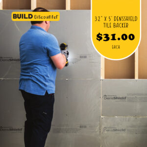 1/2” x 32” x 5’ densshield tile backer