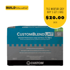 custom building products large & heavy tile mortar customblend lht grey 44lb